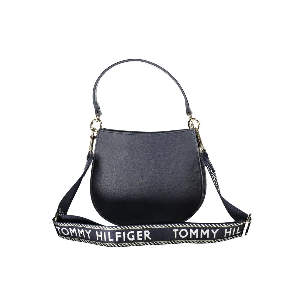 Tommy Hilfiger Blue Polyester Women Handbag - Half-Moon Bags