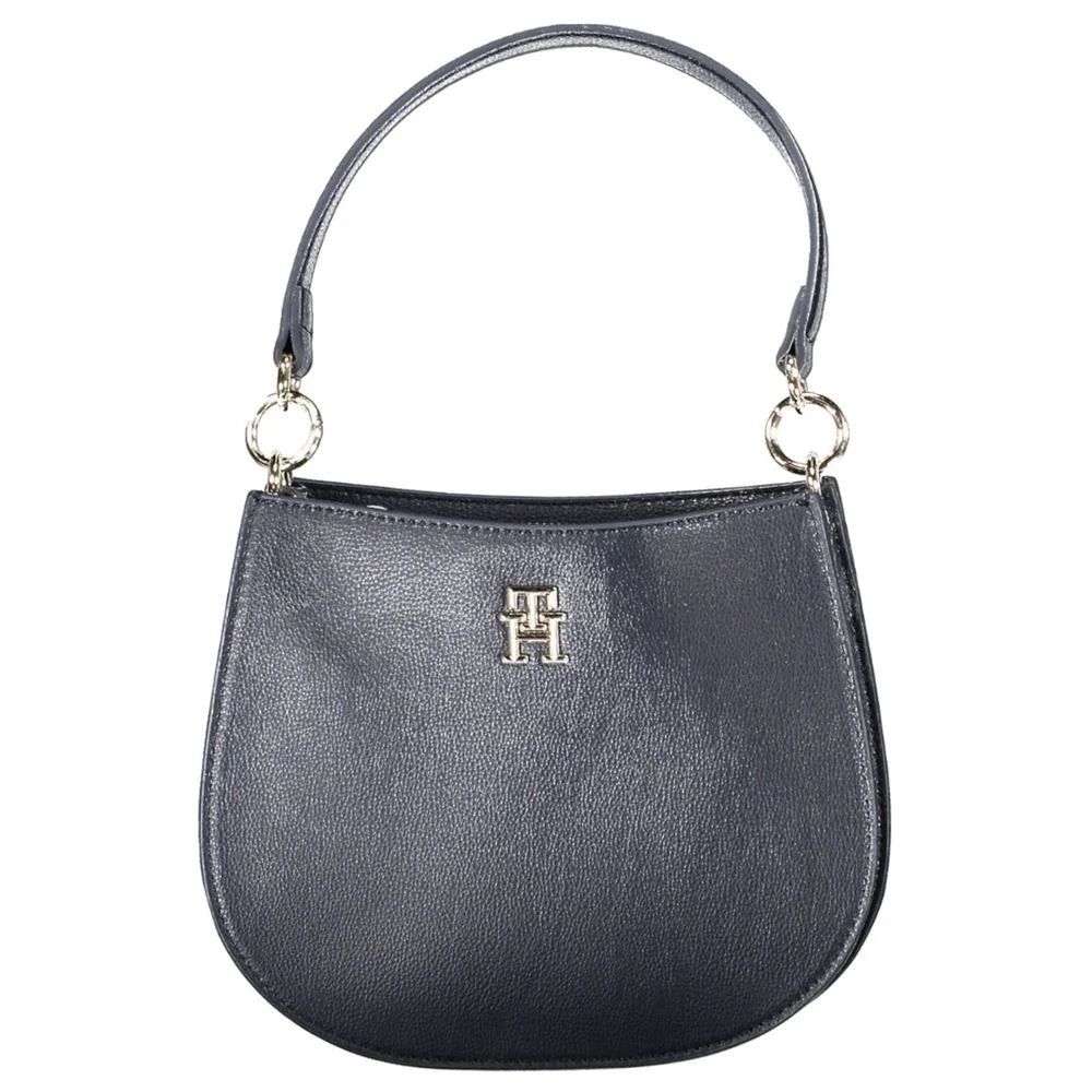 Tommy Hilfiger Blue Polyester Women Handbag - Half-Moon Bags