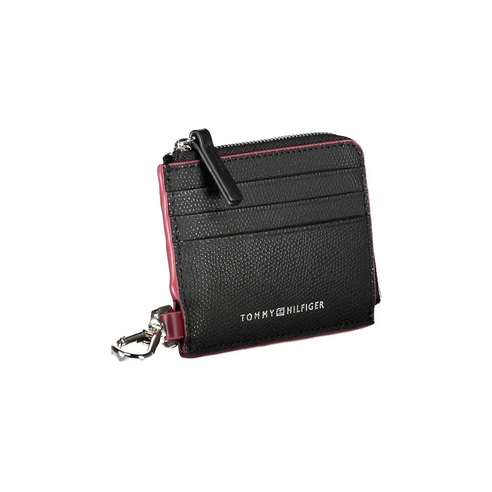 Tommy Hilfiger Chic Leather Card Holder with Snap Hook - Card Cases