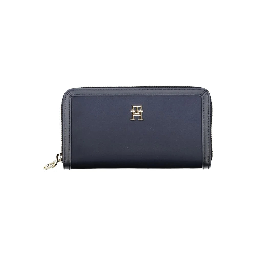 Tommy Hilfiger Chic Sustainable Blue Wallet with Secure Zip - Wallets