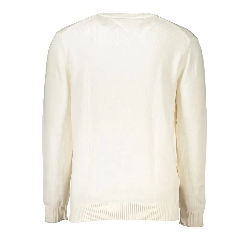 Tommy Hilfiger Chic White Crew Neck Cotton Sweater - Sweaters