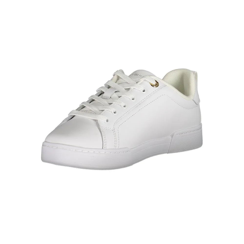 Tommy Hilfiger Chic White Lace-Up Sneakers with Contrast Detail - EU36/US6