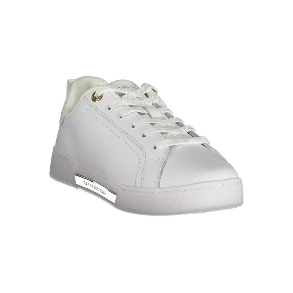 Tommy Hilfiger Chic White Lace-Up Sneakers with Contrast Detail - EU36/US6
