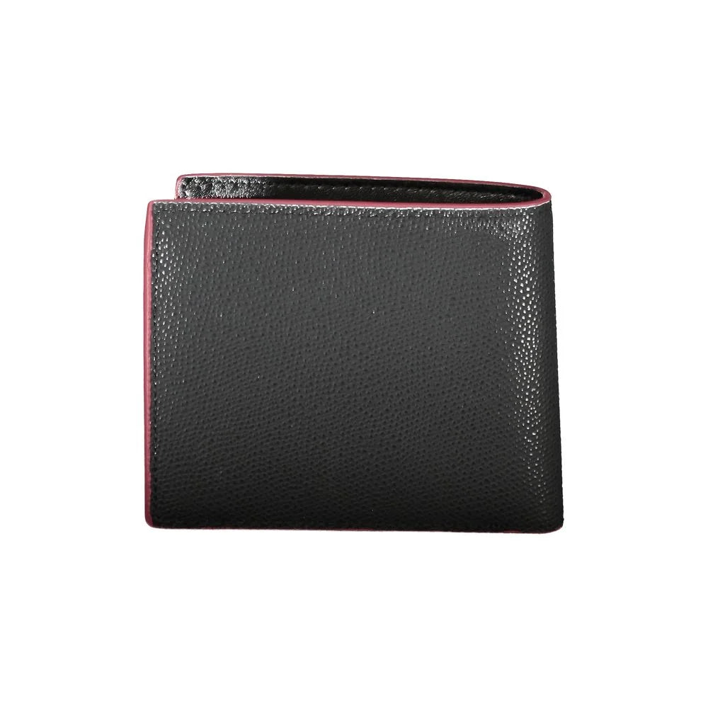 Tommy Hilfiger Elegant Black Leather Wallet - Wallets