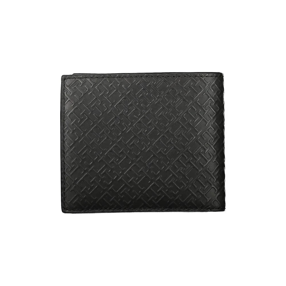 Tommy Hilfiger Elegant Black Leather Wallet with Multi-Compartments - Wallets