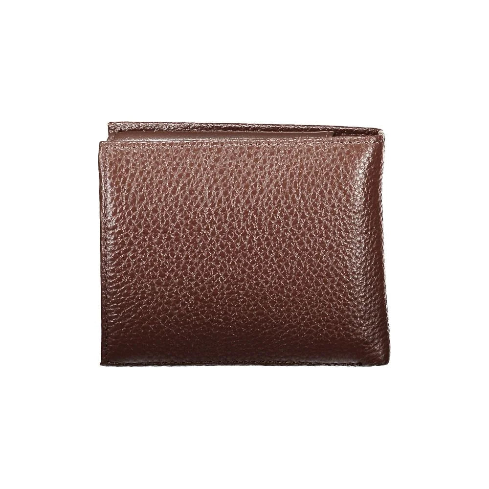Tommy Hilfiger Elegant Brown Leather Bifold Wallet - Wallets