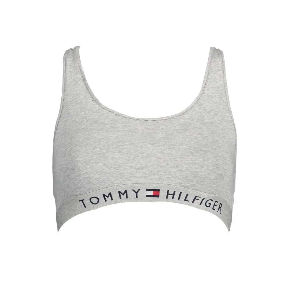 Tommy Hilfiger Gray Cotton Women Sports Bra - XS - Sports Bras
