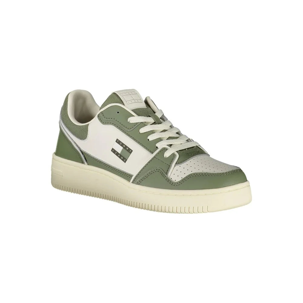 Tommy Hilfiger Green Leather Men Sneaker - Sneakers
