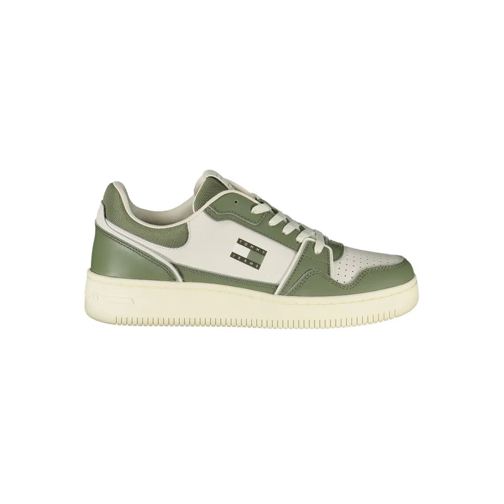 Tommy Hilfiger Green Leather Men Sneaker - Sneakers