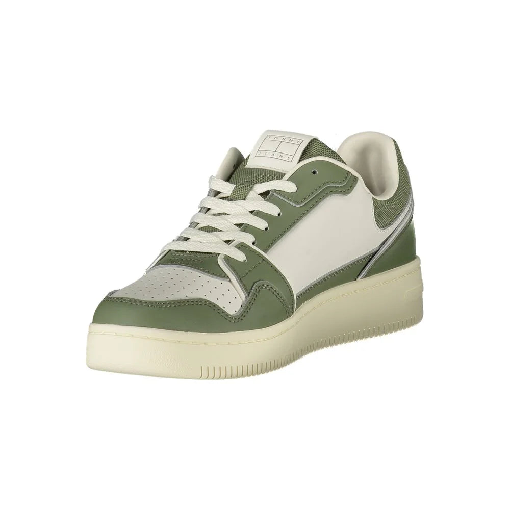 Tommy Hilfiger Green Leather Men Sneaker - Sneakers