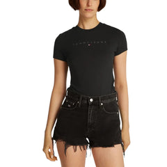Tommy Hilfiger Jeans Black Cotton T-Shirt - IT38|XS