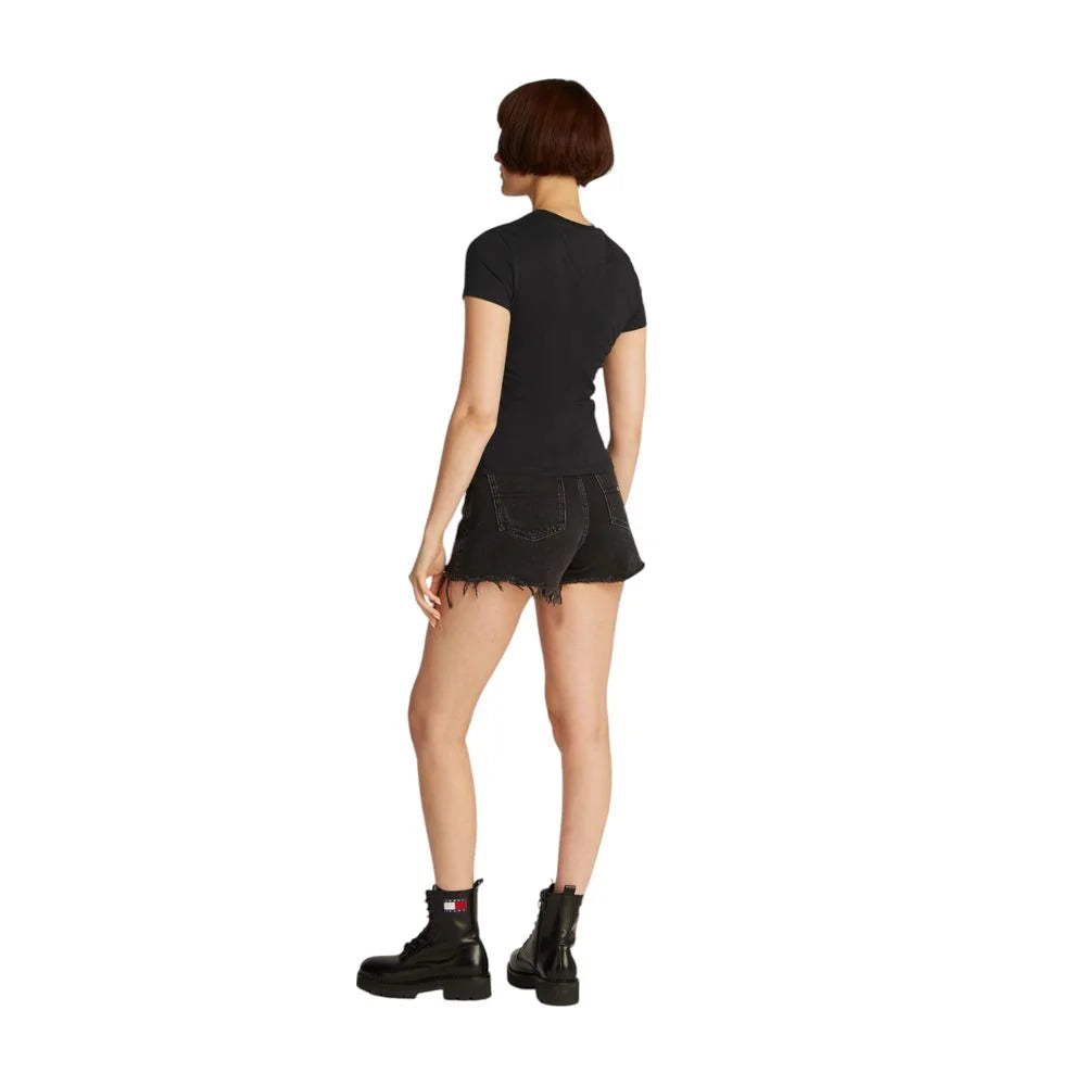 Tommy Hilfiger Jeans Black Cotton T-Shirt - IT38|XS