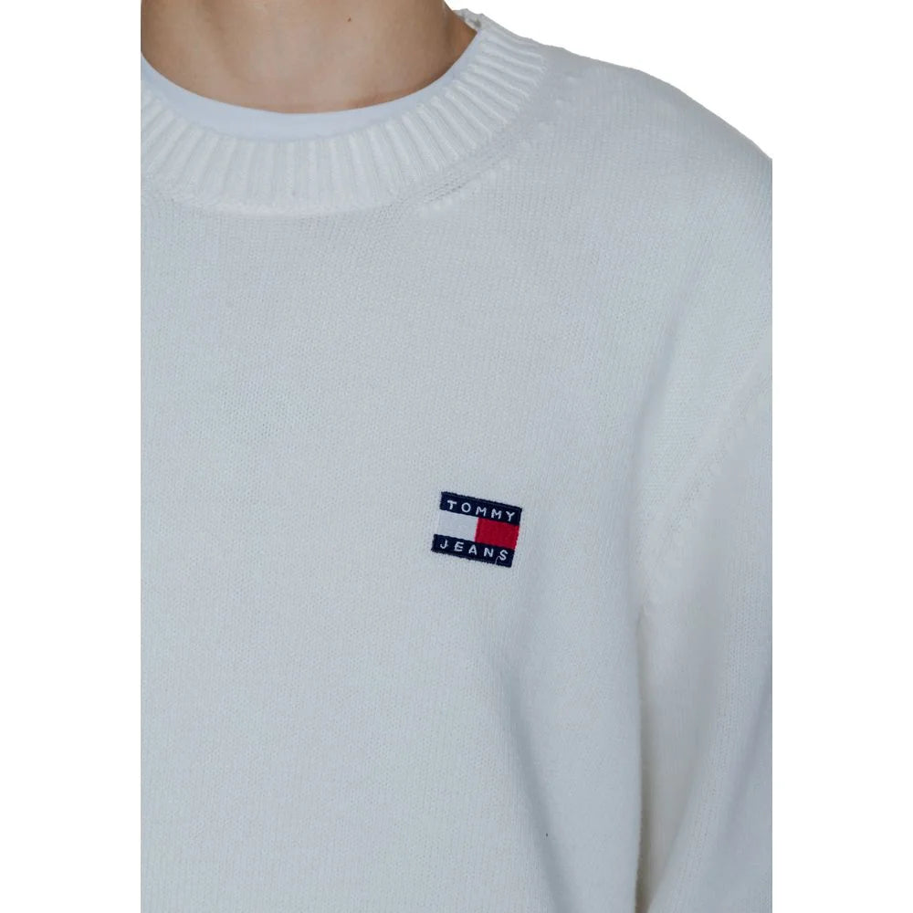 Tommy Hilfiger Jeans White Cotton Sweater - IT52 | XL