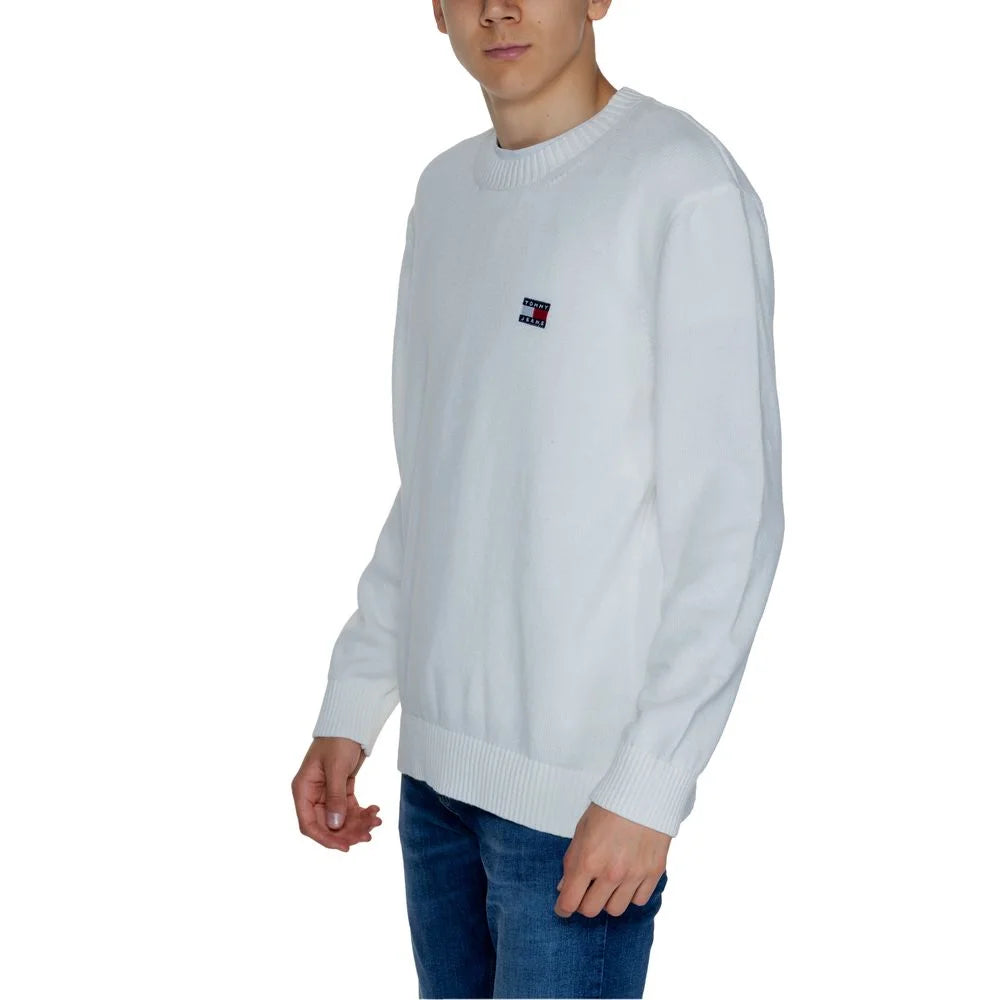 Tommy Hilfiger Jeans White Cotton Sweater - IT52 | XL