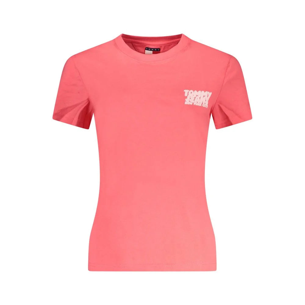 Tommy Hilfiger Pink Cotton Women T-Shirt - L