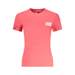 Tommy Hilfiger Pink Cotton Women T-Shirt - L