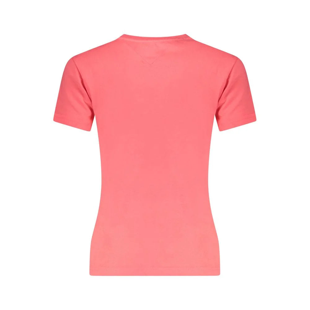 Tommy Hilfiger Pink Cotton Women T-Shirt - L