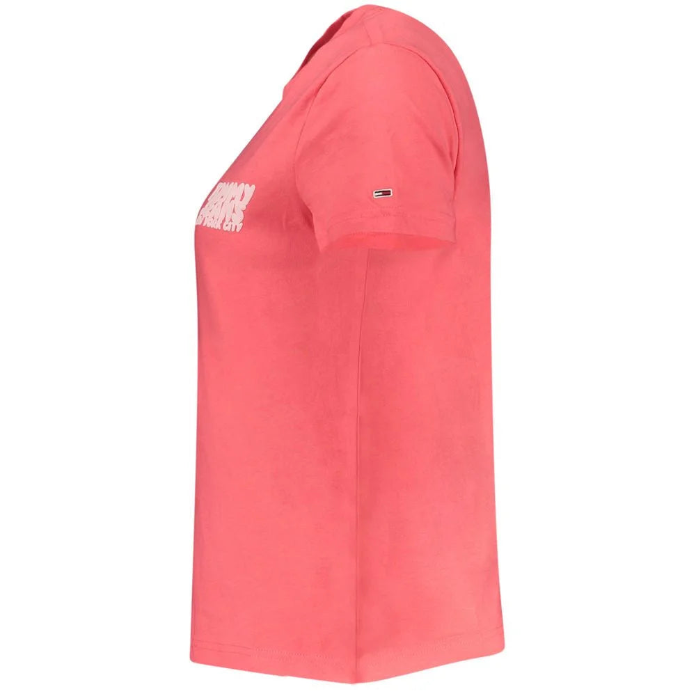 Tommy Hilfiger Pink Cotton Women T-Shirt - L - T-Shirts