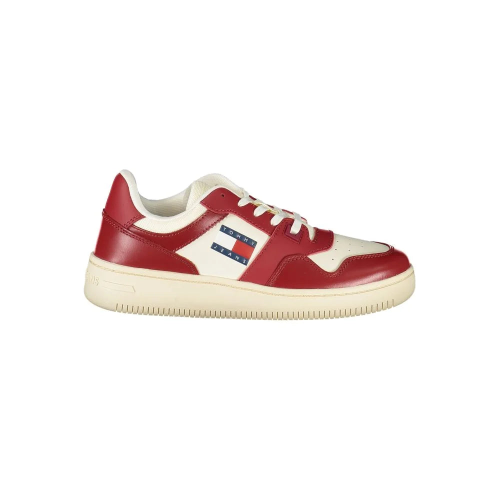 Tommy Hilfiger Red Leather Women Sneaker - Sneakers