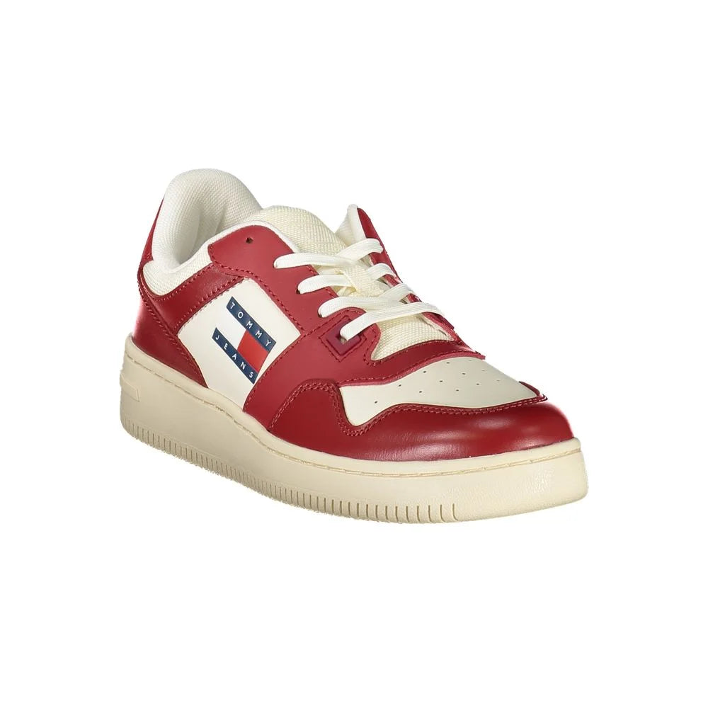 Tommy Hilfiger Red Leather Women Sneaker - Sneakers