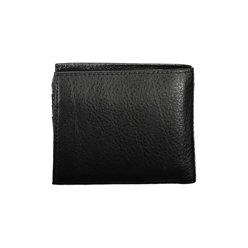 Tommy Hilfiger Sleek Black Leather Wallet with Ample Storage - Wallets