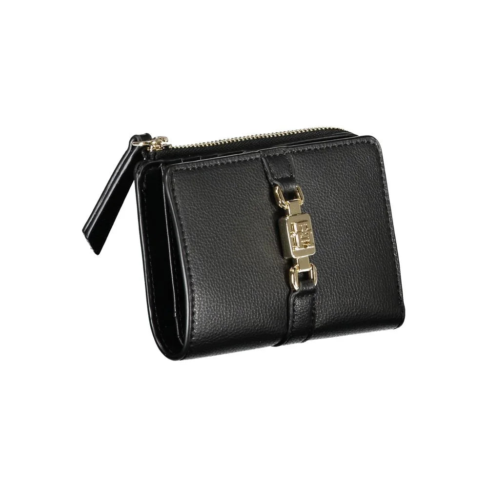 Tommy Hilfiger Sleek Black Zip Wallet with Coin Purse - Wallets
