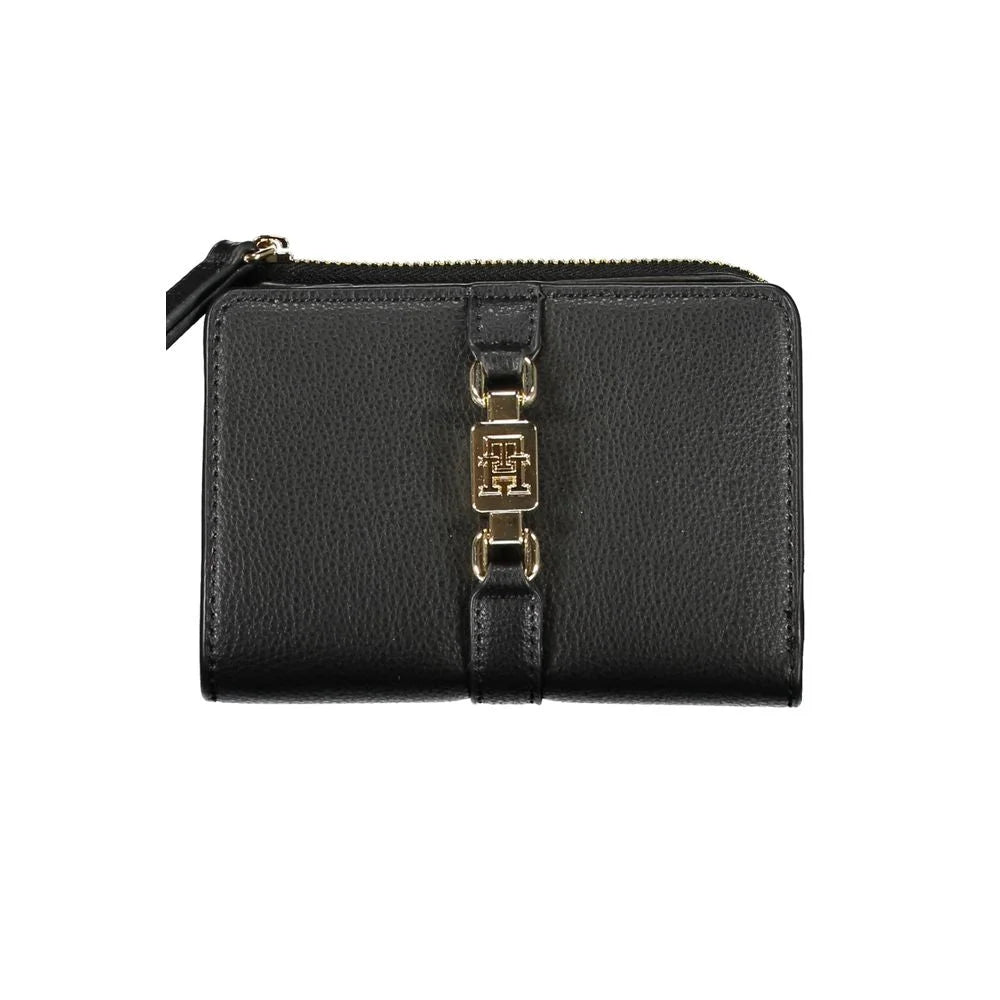 Tommy Hilfiger Sleek Black Zip Wallet with Coin Purse - Wallets