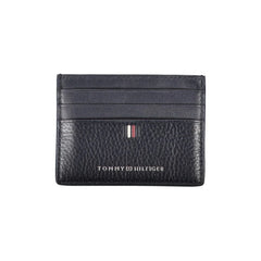 Tommy Hilfiger Sleek Blue Leather Card Holder with Contrast Details - Card Cases