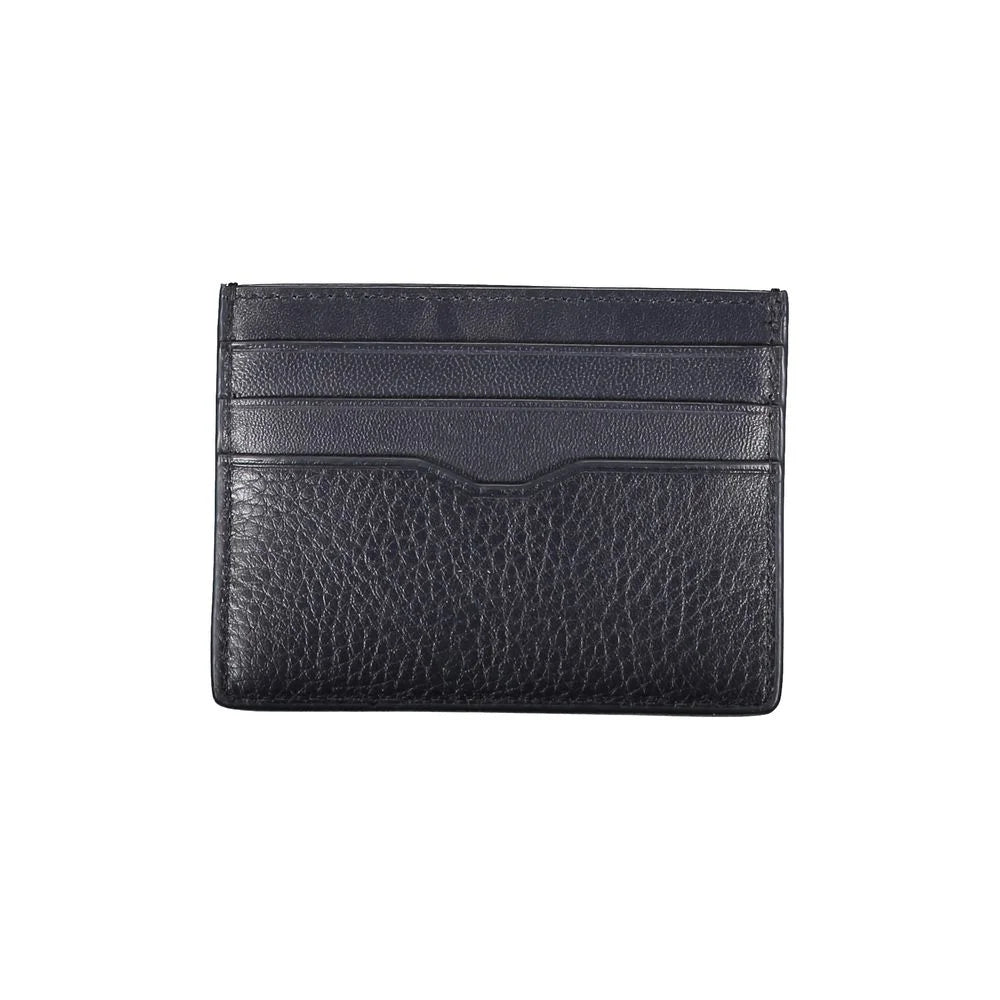 Tommy Hilfiger Sleek Blue Leather Card Holder with Contrast Details - Card Cases