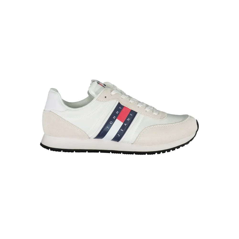 Tommy Hilfiger Sleek White Sneakers with Contrasting Details - EU44/US11 - Sneakers