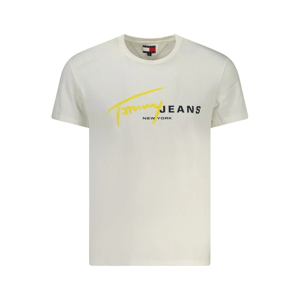 Tommy Hilfiger White Cotton Men T-Shirt - T-Shirts