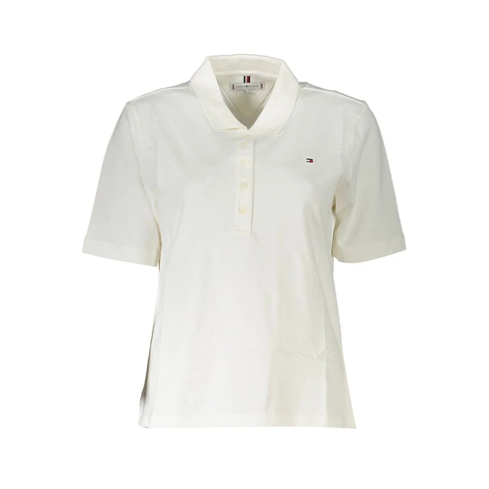 Tommy Hilfiger White Cotton Polo Shirt - XS - Polos
