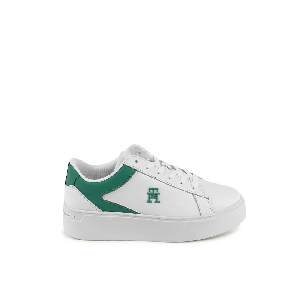 Tommy Hilfiger White Leather Low Top Sneakers - EU40/US10