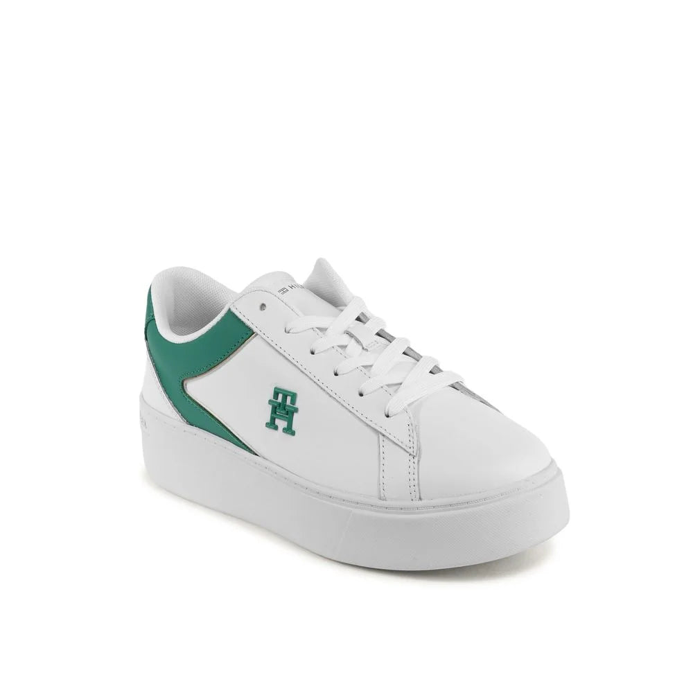 Tommy Hilfiger White Leather Low Top Sneakers - EU40/US10
