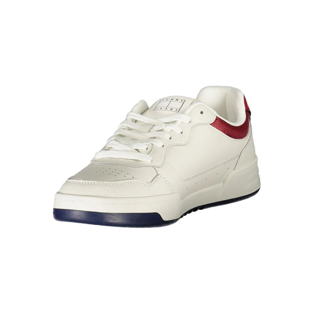 Tommy Hilfiger White Leather Men Sneaker - Sneakers