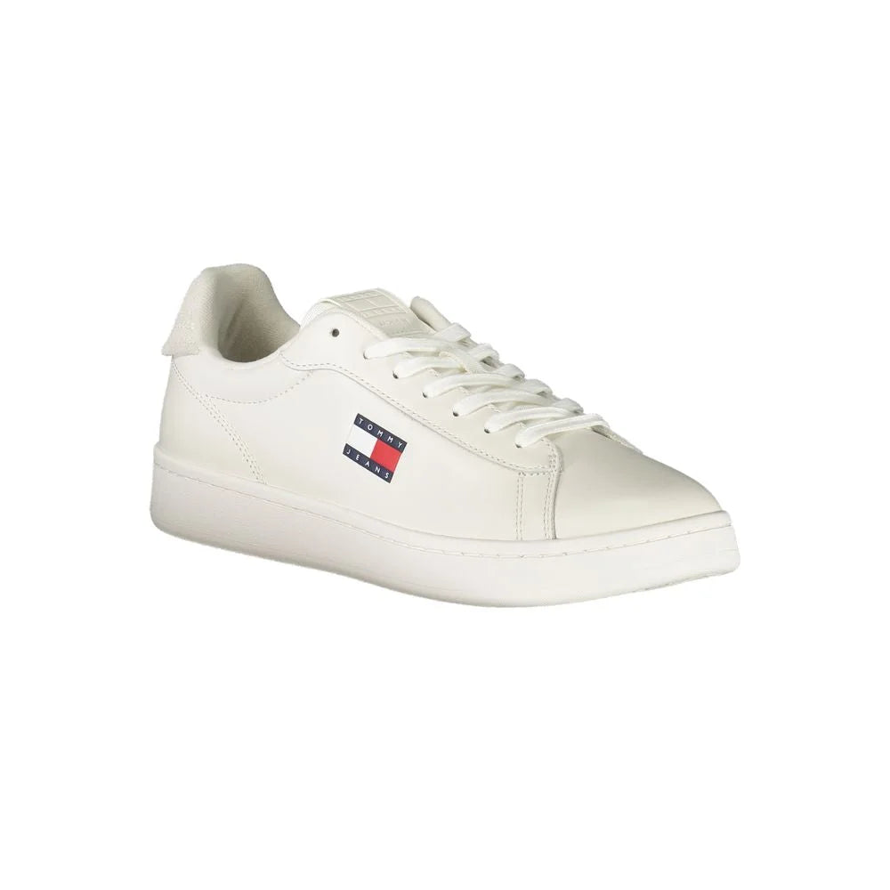 Tommy Hilfiger White Leather Men Sneaker - Sneakers