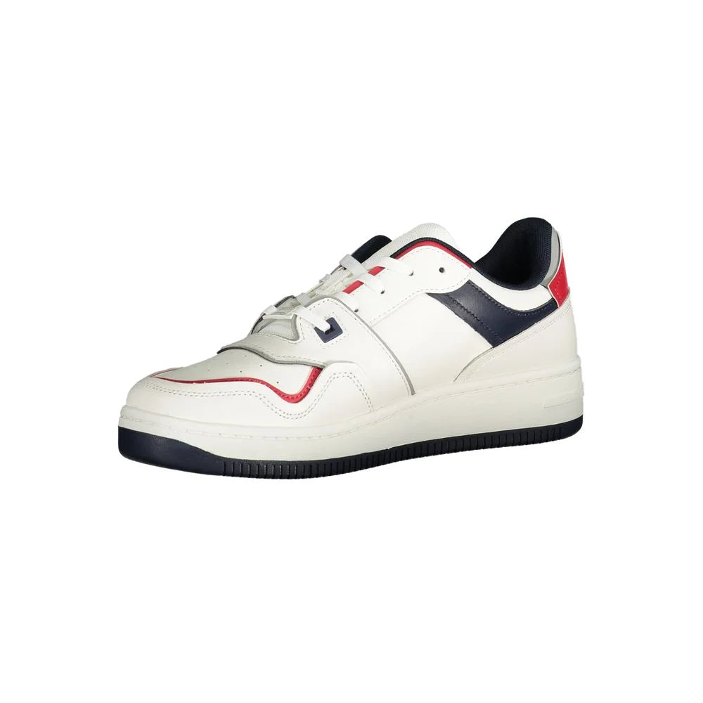 Tommy Hilfiger White Leather Men Sneaker - Sneakers