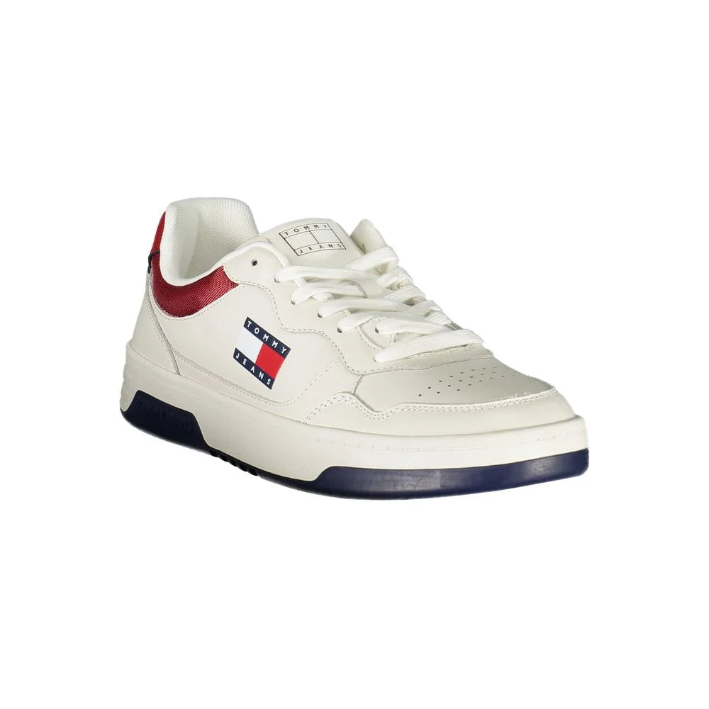 Tommy Hilfiger White Leather Men Sneaker - Sneakers