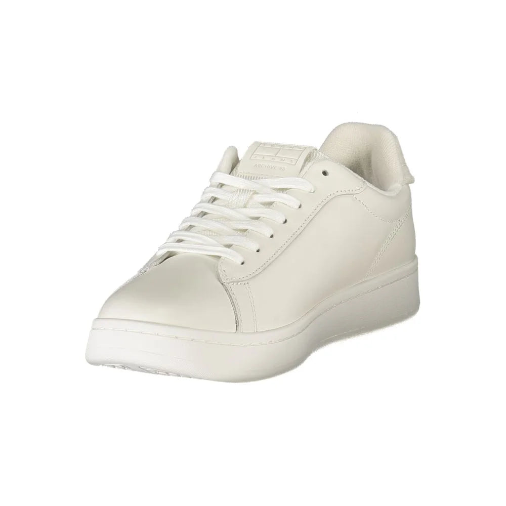 Tommy Hilfiger White Leather Men Sneaker - Sneakers