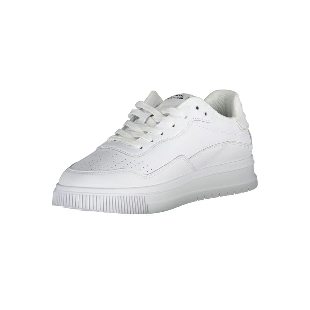 Tommy Hilfiger White Leather Men Sneaker - Sneakers