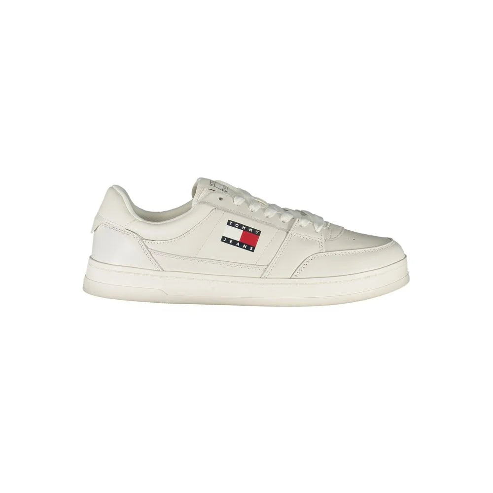 Tommy Hilfiger White Leather Men Sneaker - Sneakers