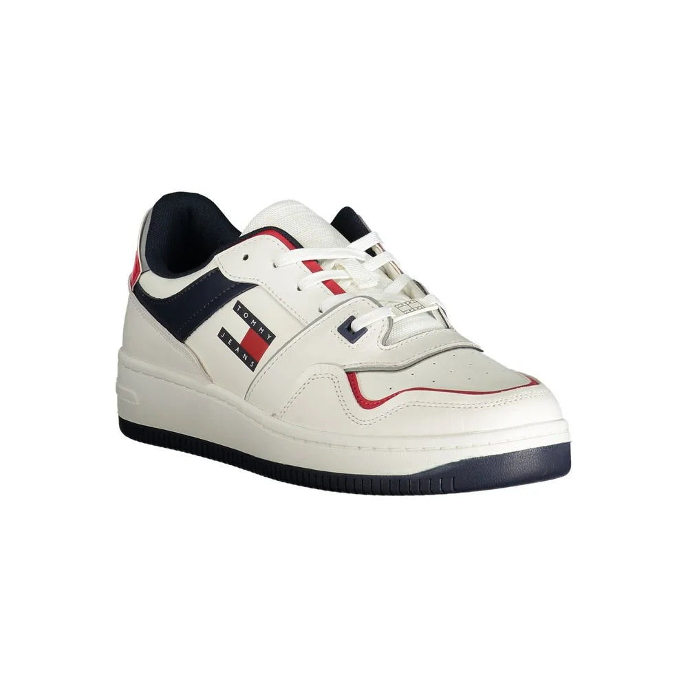 Tommy Hilfiger White Leather Men Sneaker - Sneakers
