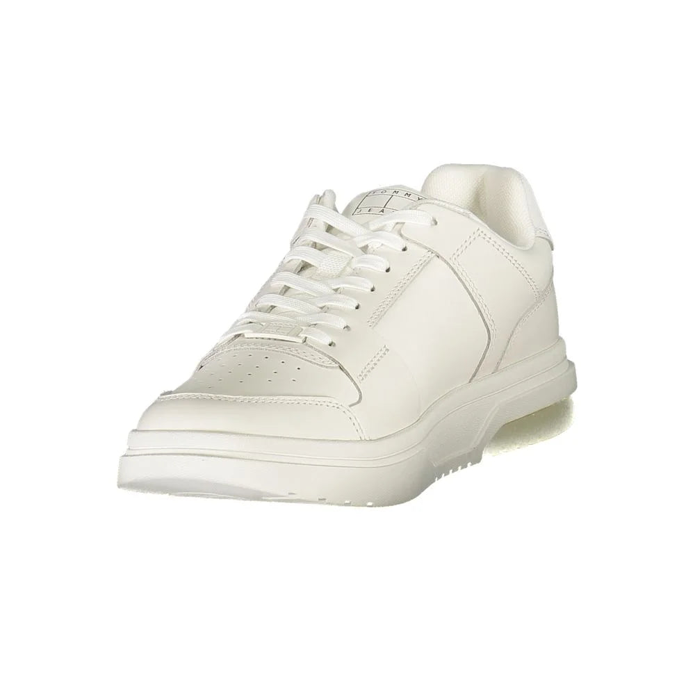 Tommy Hilfiger White Leather Men Sneaker - Sneakers