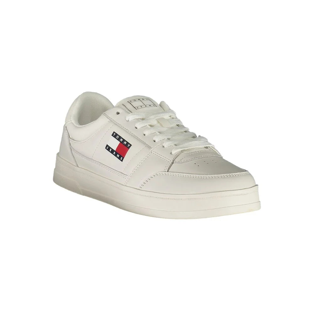Tommy Hilfiger White Leather Men Sneaker - Sneakers