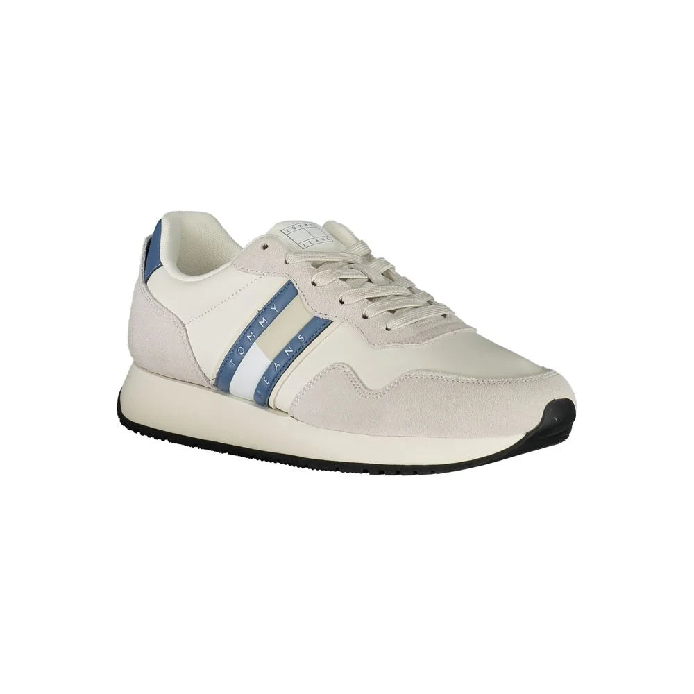 Tommy Hilfiger White Leather Men Sneaker - Sneakers