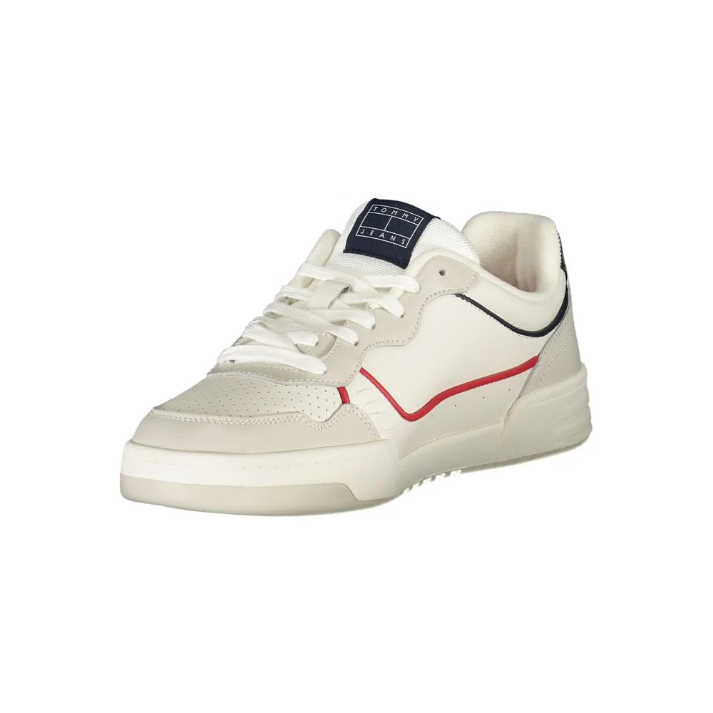 Tommy Hilfiger White Leather Men Sneaker - Sneakers