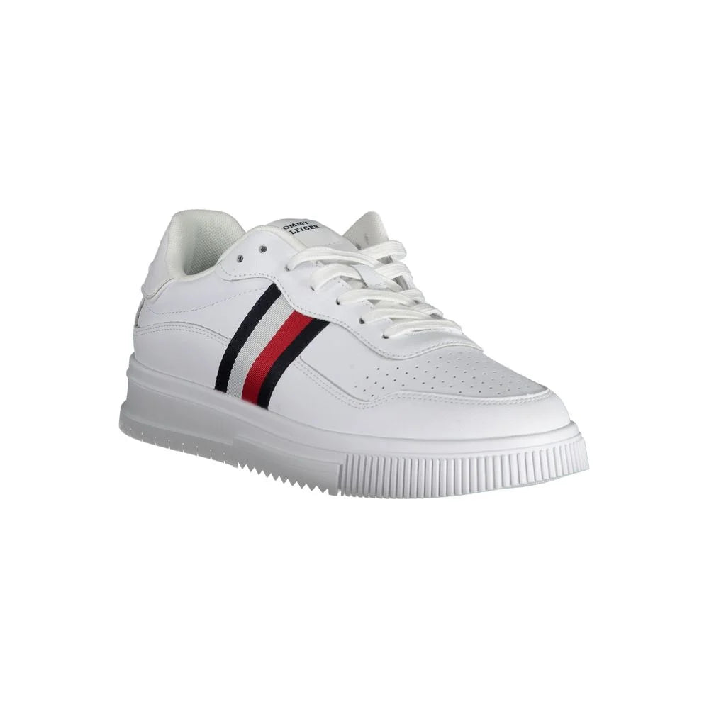 Tommy Hilfiger White Leather Men Sneaker - Sneakers