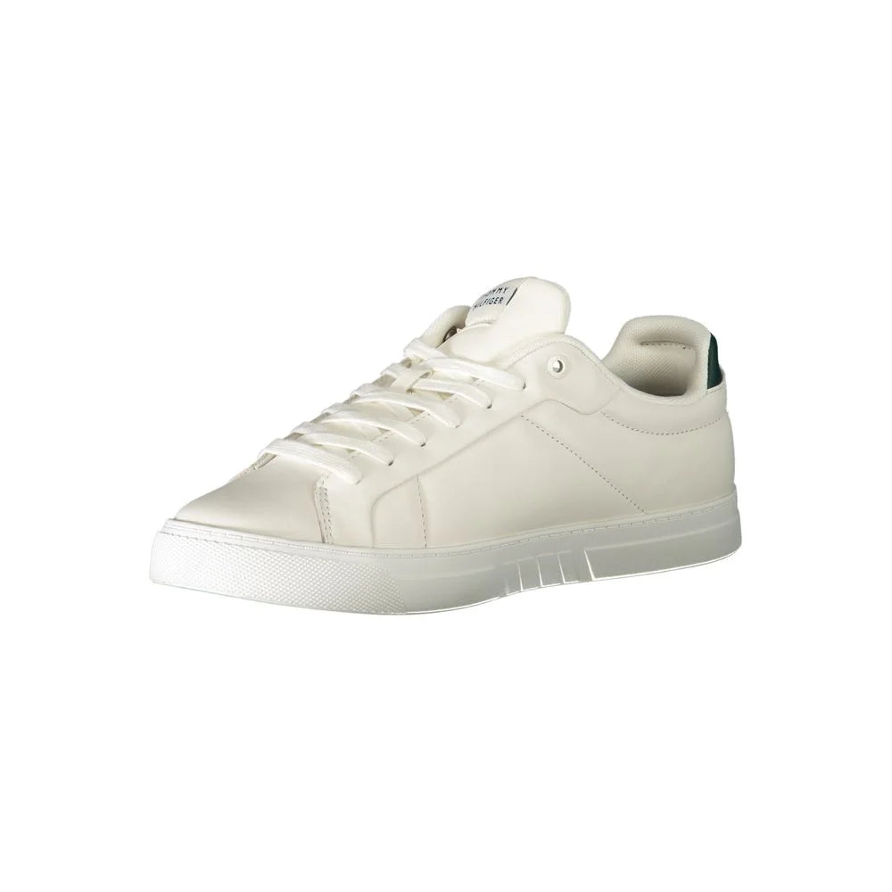 Tommy Hilfiger White Leather Men Sneaker - Sneakers