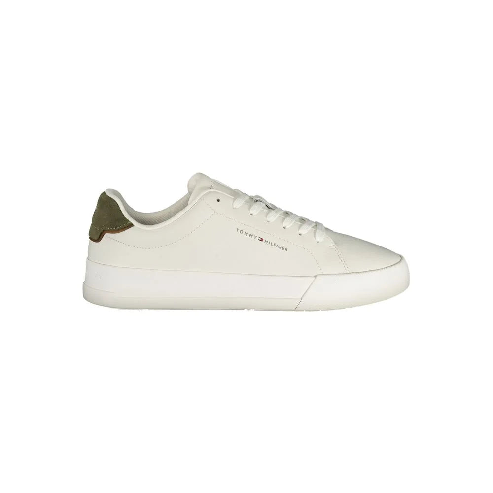Tommy Hilfiger White Leather Men Sneaker - Sneakers