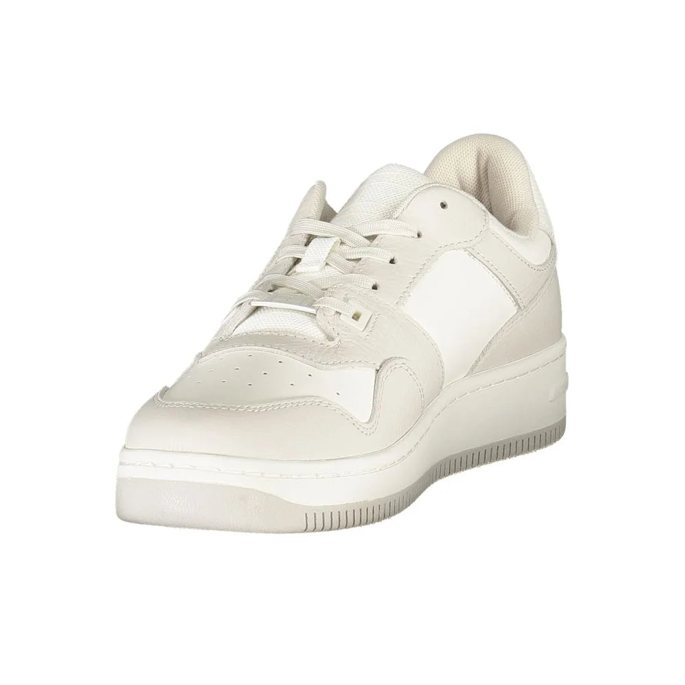 Tommy Hilfiger White Leather Men Sneaker - Sneakers